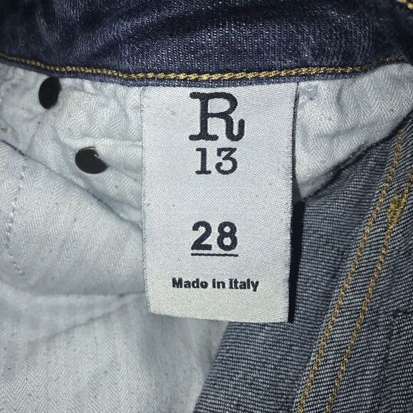 R13 Jeans Kate Skinny Howell Indigo Size 28 Denim Dark Blue Elast Drake Smart - Picture 3 of 16